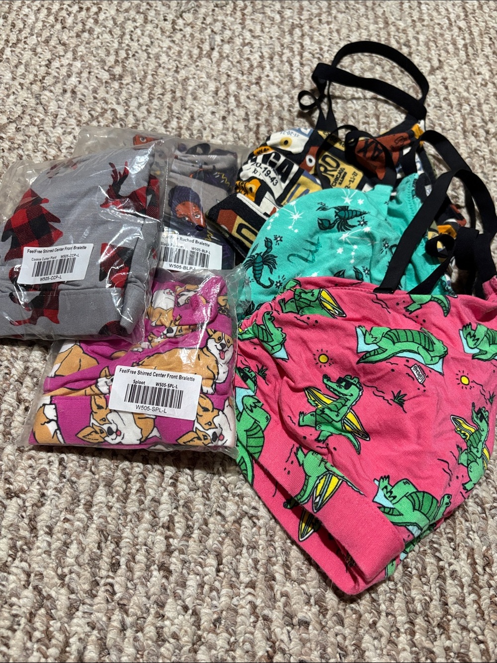 LOT of 6! MeUndies UltraModal™ FeelFree Shirred Front Bralette Large - 3NWT 3EUC